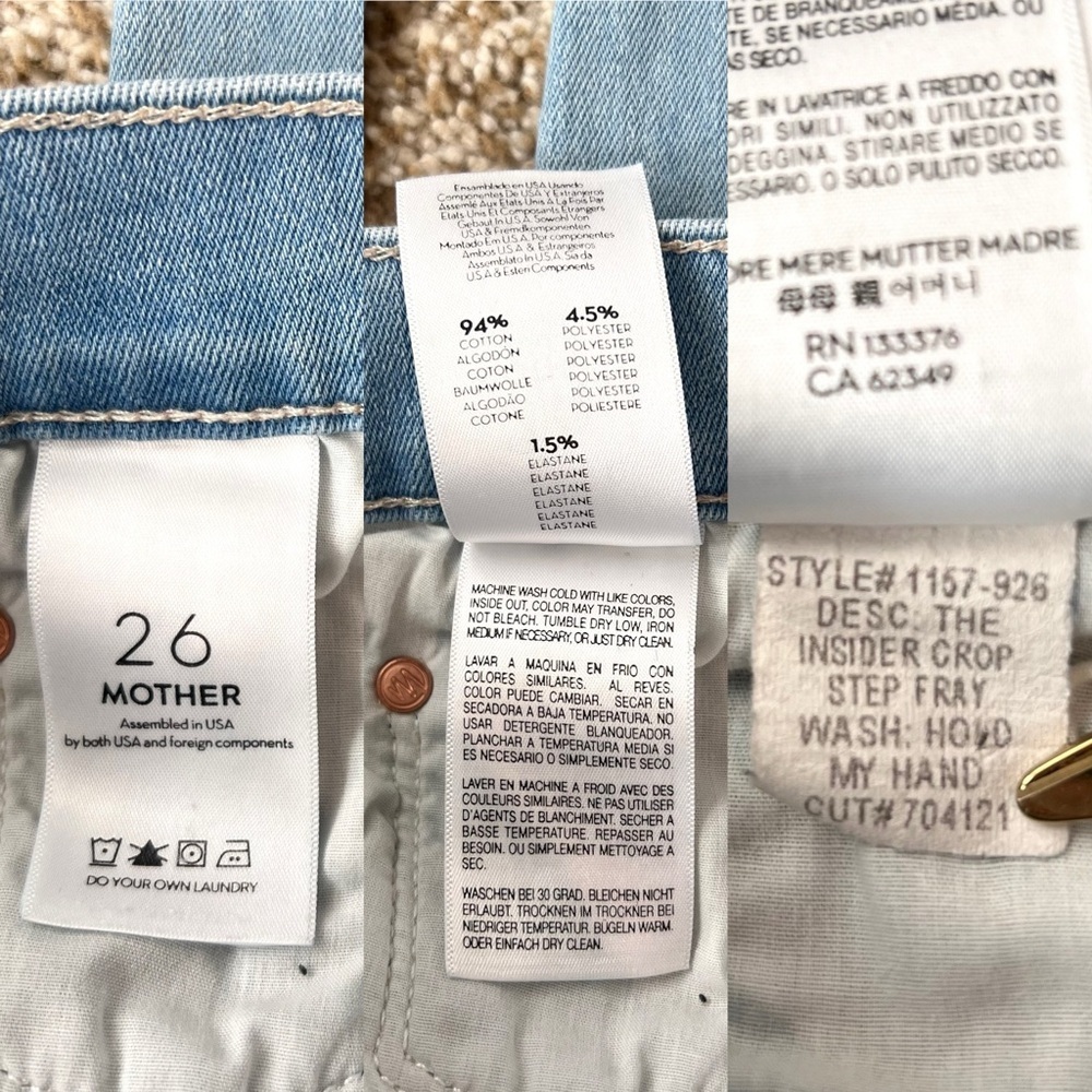 Mother The Insider Crop Step Fray in Hold my Hand Light Wash Size 26 - Picture 12 of 16